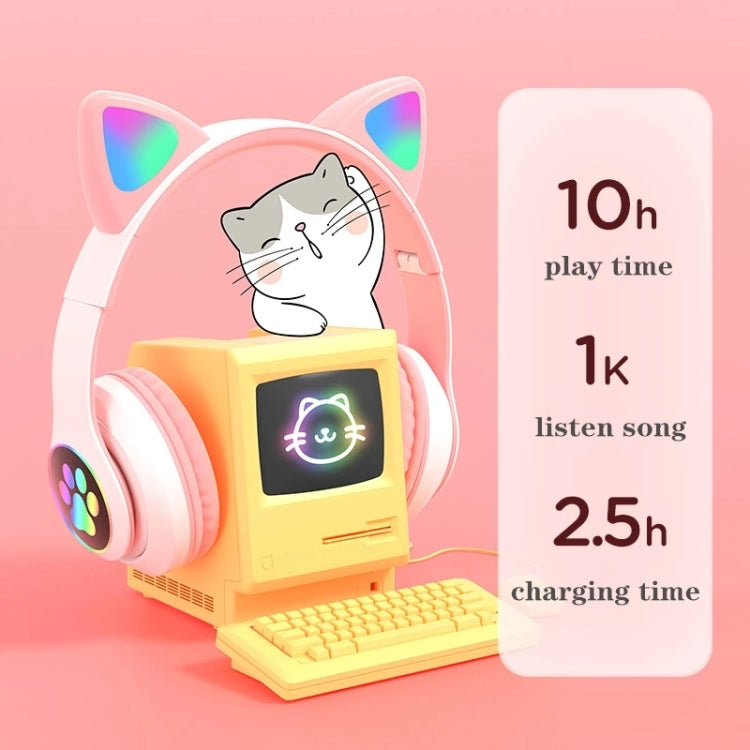 TN-28 3.5mm Bluetooth 5.0 Dual Connection RGB Cat Ear Bass Cuffie stereo con cancellazione del rumore Supporto TF Card con microfono