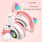 TN-28 3.5mm Bluetooth 5.0 Dual Connection RGB Cat Ear Bass Cuffie stereo con cancellazione del rumore Supporto TF Card con microfono