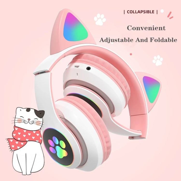 TN-28 3.5mm Bluetooth 5.0 Dual Connection RGB Cat Ear Bass Cuffie stereo con cancellazione del rumore Supporto TF Card con microfono
