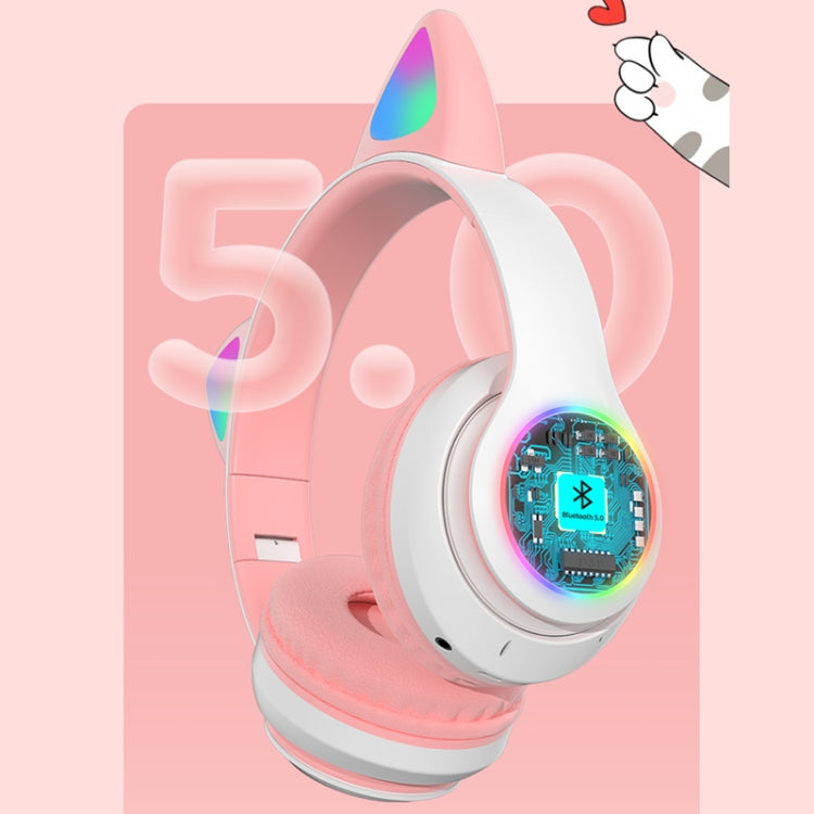 TN-28 3.5mm Bluetooth 5.0 Dual Connection RGB Cat Ear Bass Cuffie stereo con cancellazione del rumore Supporto TF Card con microfono