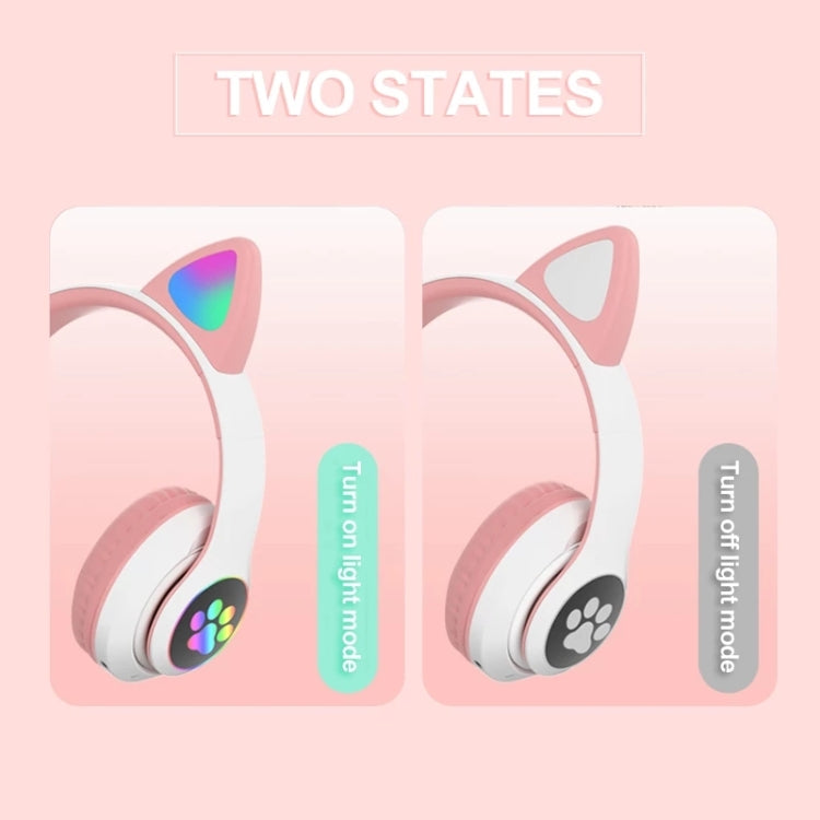 TN-28 3.5mm Bluetooth 5.0 Dual Connection RGB Cat Ear Bass Cuffie stereo con cancellazione del rumore Supporto TF Card con microfono