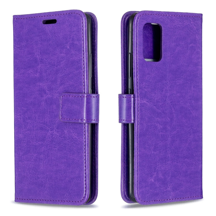 Per Samsung A51 5G Crazy Horse Texture Custodia in pelle a vibrazione orizzontale con supporto e slot per schede e portafoglio e cornice per foto, For Samsung Galaxy A51 5G