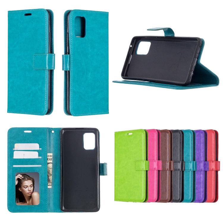 Per Samsung A51 5G Crazy Horse Texture Custodia in pelle a vibrazione orizzontale con supporto e slot per schede e portafoglio e cornice per foto, For Samsung Galaxy A51 5G