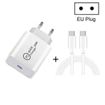 Caricabatterie USB-C 20W PD con set cavi Type-C 2m