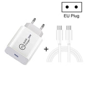 SDC-20W 2 in 1 PD 20W USB-C / Type-C Caricabatterie da viaggio + 3A PD 3.0 USB-C / Type-C a USB-C / Type-C Set di cavi dati per ricarica rapida, lunghezza cavo: 2 m,, EU Plug, US Plug, UK Plug