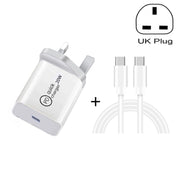 SDC-20W 2 in 1 PD 20W USB-C / Type-C Caricabatterie da viaggio + 3A PD 3.0 USB-C / Type-C a USB-C / Type-C Set di cavi dati per ricarica rapida, lunghezza cavo: 2 m,, EU Plug, US Plug, UK Plug