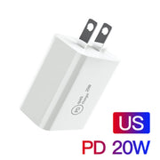 SDC-20W 2 in 1 PD 20W USB-C / Type-C Caricabatterie da viaggio + 3A PD3.0 USB-C / Type-C a 8 pin Set di cavi dati per ricarica rapida, lunghezza cavo: 1 m,, US Plug, EU Plug, UK Plug