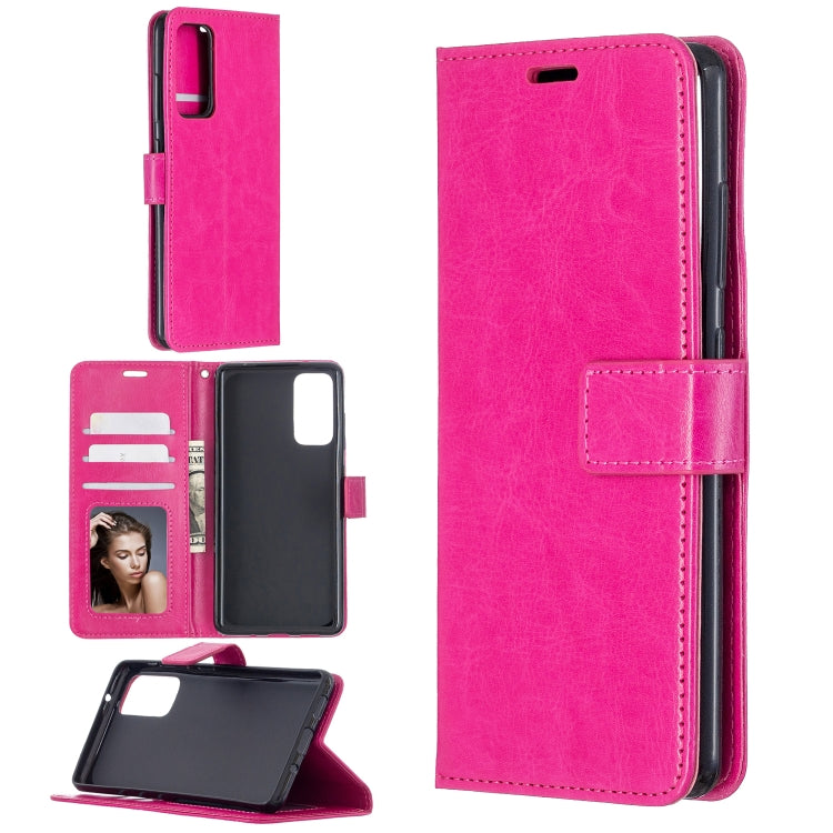 Per Samsung Galaxy S20 FE Crazy Horse Texture Custodia in pelle a vibrazione orizzontale con supporto e slot per schede e portafoglio e cornice per foto, For Galaxy S20 FE
