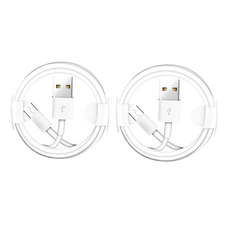 XJ-023 Cavo di ricarica interfaccia USB maschio a micro USB maschio, 2 pezzi, lunghezza: 1 m, Micro USB
