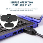 B1 Webcam con rotazione di 360 gradi, risoluzione 2K, HD 1080P, 4 milioni di pixel, con microfono e treppiede