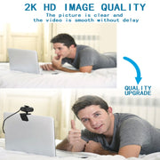 B1 Webcam con rotazione di 360 gradi, risoluzione 2K, HD 1080P, 4 milioni di pixel, con microfono e treppiede