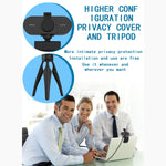 B1 Webcam con rotazione di 360 gradi, risoluzione 2K, HD 1080P, 4 milioni di pixel, con microfono e treppiede