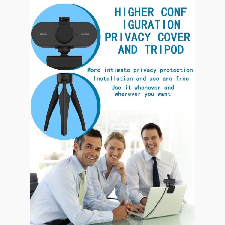 B1 Webcam con rotazione di 360 gradi, risoluzione 2K, HD 1080P, 4 milioni di pixel, con microfono e treppiede