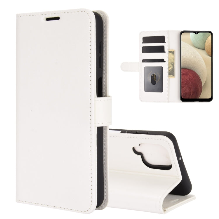 Per Samsung Galaxy A12 R64 Texture Custodia protettiva a vibrazione orizzontale singola con supporto e slot per schede e portafoglio e cornice per foto, For Samsung Galaxy A12