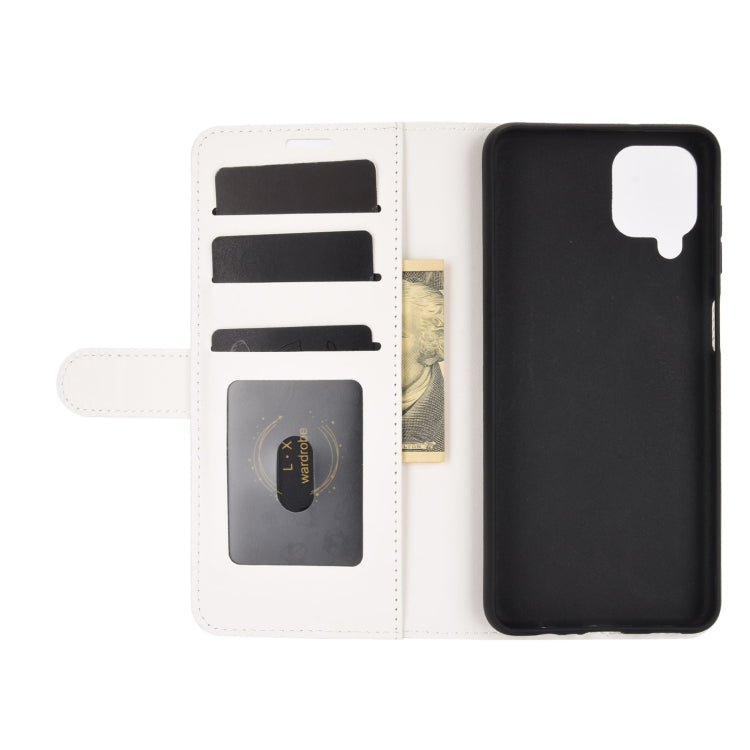 Per Samsung Galaxy A12 R64 Texture Custodia protettiva a vibrazione orizzontale singola con supporto e slot per schede e portafoglio e cornice per foto, For Samsung Galaxy A12
