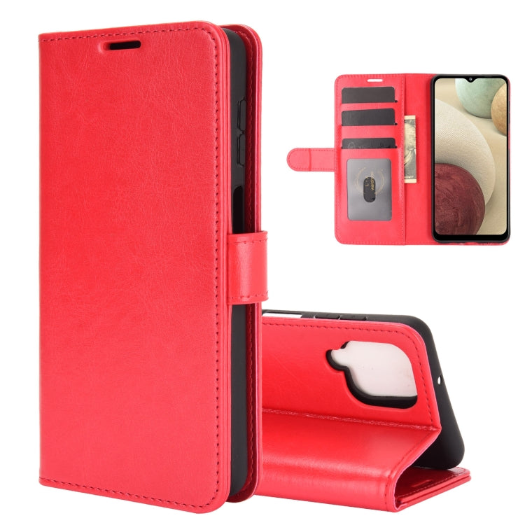 Per Samsung Galaxy A12 R64 Texture Custodia protettiva a vibrazione orizzontale singola con supporto e slot per schede e portafoglio e cornice per foto, For Samsung Galaxy A12