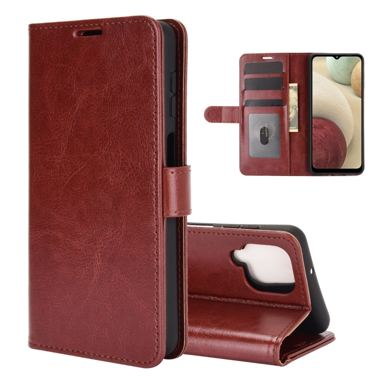 Per Samsung Galaxy A12 R64 Texture Custodia protettiva a vibrazione orizzontale singola con supporto e slot per schede e portafoglio e cornice per foto, For Samsung Galaxy A12