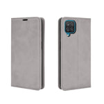 Per Samsung Galaxy A12 Custodia in pelle con ventosa magnetica per affari retro-pelle con supporto, slot per carte e portafoglio, For Galaxy A12
