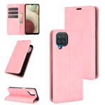 Per Samsung Galaxy A12 Custodia in pelle con ventosa magnetica per affari retro-pelle con supporto, slot per carte e portafoglio, For Galaxy A12