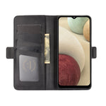 Per Samsung Galaxy A12 Custodia in pelle a vibrazione orizzontale con fibbia magnetica a doppio lato con supporto, slot per carte e portafoglio, For Galaxy A12