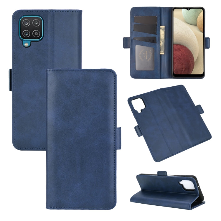 Per Samsung Galaxy A12 Custodia in pelle a vibrazione orizzontale con fibbia magnetica a doppio lato con supporto, slot per carte e portafoglio, For Galaxy A12