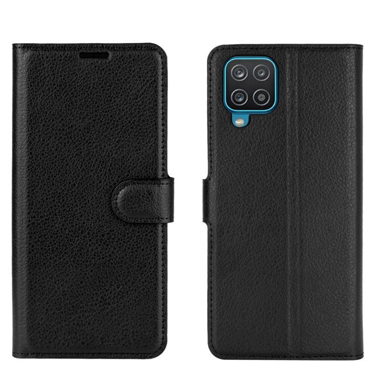 Per Samsung Galaxy A12 Litchi Texture Custodia protettiva a vibrazione orizzontale con supporto, slot per schede e portafoglio, For Galaxy A12
