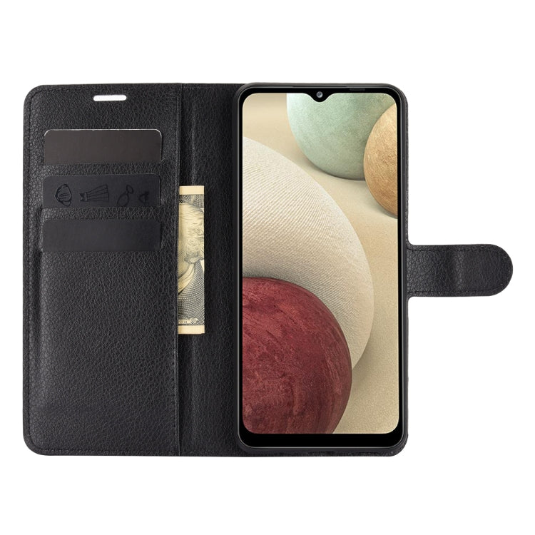 Per Samsung Galaxy A12 Litchi Texture Custodia protettiva a vibrazione orizzontale con supporto, slot per schede e portafoglio, For Galaxy A12
