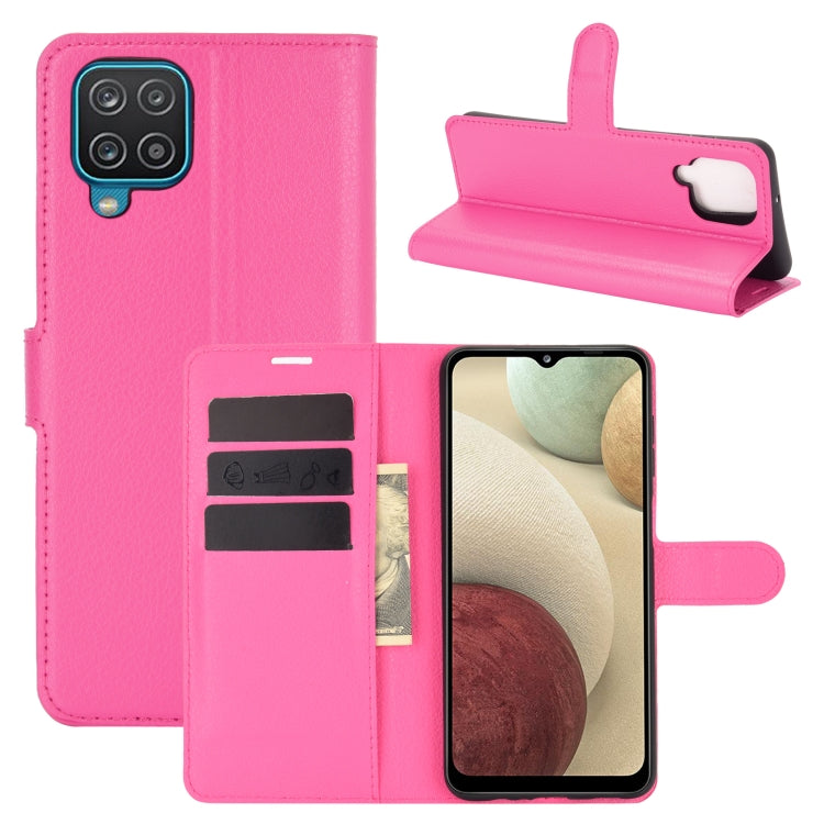 Per Samsung Galaxy A12 Litchi Texture Custodia protettiva a vibrazione orizzontale con supporto, slot per schede e portafoglio, For Galaxy A12