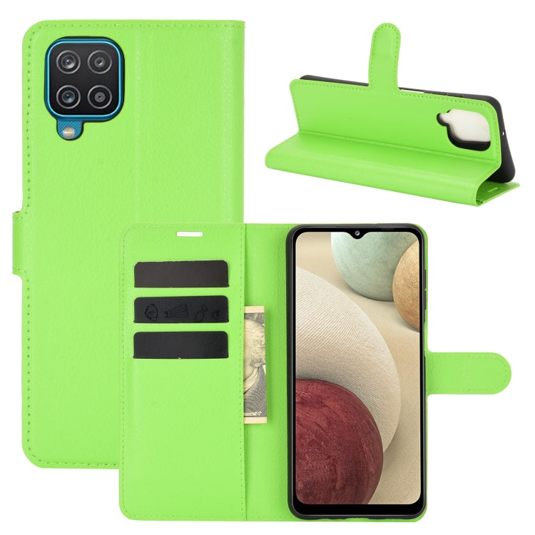 Per Samsung Galaxy A12 Litchi Texture Custodia protettiva a vibrazione orizzontale con supporto, slot per schede e portafoglio, For Galaxy A12