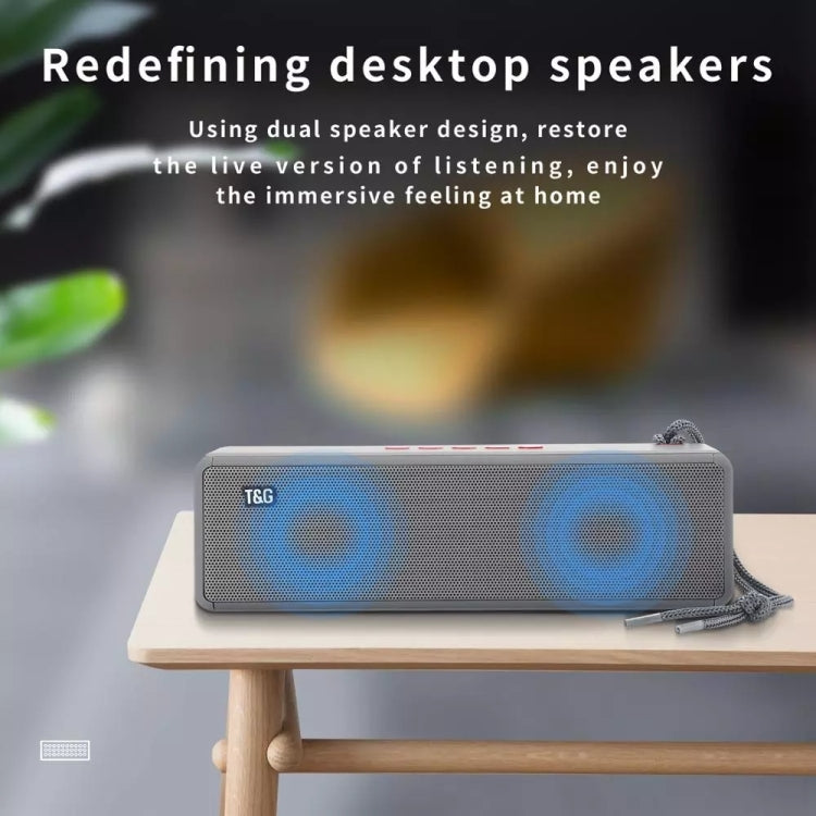 T&G TG271 Altoparlante Bluetooth subwoofer TWS con corda intrecciata, supporto USB/AUX/scheda TF/FM