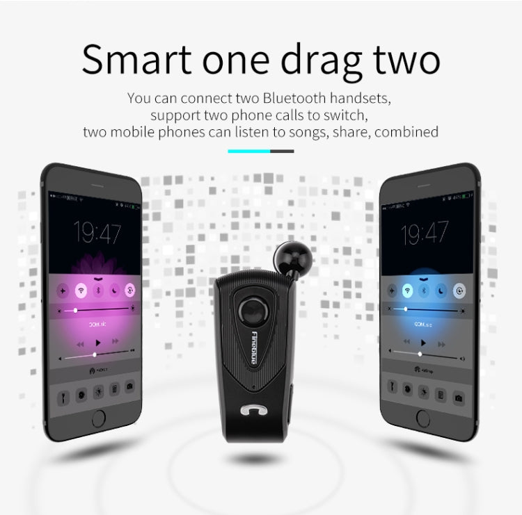 F930 CSR4.1 Auricolare Bluetooth antifurto con promemoria di vibrazione del chiamante con cavo retrattile, Black, White, Gold, Silver