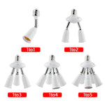 E27 a E27 Splitter LED regolabile portalampada adattatore convertitore presa portalampada, 1 In 1, 2 In 1, 3 In 1, 4 In 1, 5 In 1