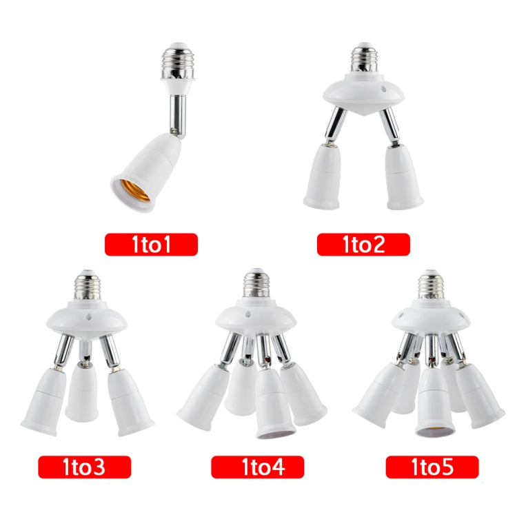 E27 a E27 Splitter LED regolabile portalampada adattatore convertitore presa portalampada, 1 In 1, 2 In 1, 3 In 1, 4 In 1, 5 In 1