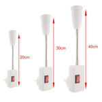 AC 110-220V 6A E27 Portalampada Convertitore di estensione flessibile Presa adattatore interruttore, 20CM, 30CM, 40CM