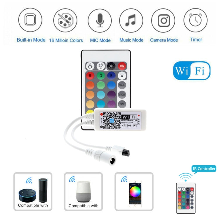 Controllo Smart Phone Modalità musica e timer Home Mini WIFI LED RGB Controller, RGB Controller, RGB IR Controller, RGBW IR Controller, RGBW Controller