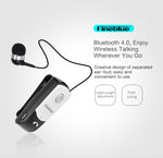 F960 CSR4.1 Auricolare Bluetooth antifurto con promemoria di vibrazione del chiamante con cavo retrattile, Black, White, Gold, Silver