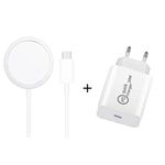 XJ-31 Caricabatterie wireless magnetico 2 in 1 da 15 W + set caricabatterie da viaggio PD 20 W USB-C / Type-C per iPhone serie 12, EU Plug, US Plug, UK Plug