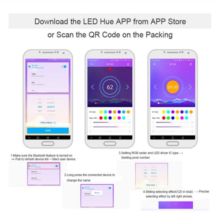 SP110E Bluetooth Regolatore di luce Pixel WS2811 WS2812B ws2812 dimmer SK6812 RGB RGBW APA102 WS2801 pixel Striscia Led IOS Android