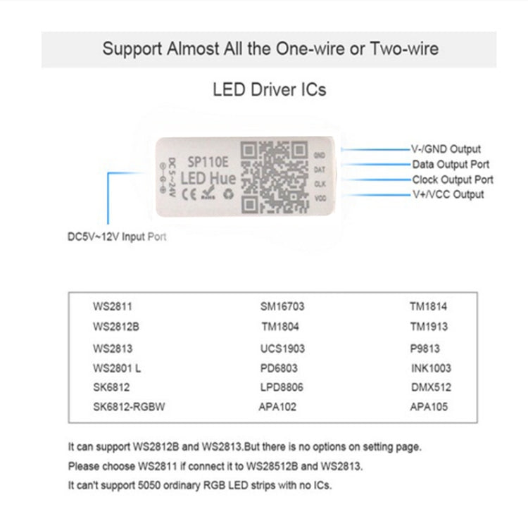 SP110E Bluetooth Regolatore di luce Pixel WS2811 WS2812B ws2812 dimmer SK6812 RGB RGBW APA102 WS2801 pixel Striscia Led IOS Android