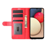 Per Samsung Galaxy A02s R64 Texture Custodia protettiva a vibrazione orizzontale singola con supporto e slot per schede e portafoglio e cornice per foto, For Samsung Galaxy A02s (EU Version)