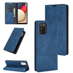Per Samsung Galaxy A02s Retro-skin Business Custodia in pelle con ventosa magnetica con supporto e slot per carte e portafoglio, For Galaxy A02s (EU Version)