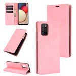 Per Samsung Galaxy A02s Retro-skin Business Custodia in pelle con ventosa magnetica con supporto e slot per carte e portafoglio, For Galaxy A02s (EU Version)