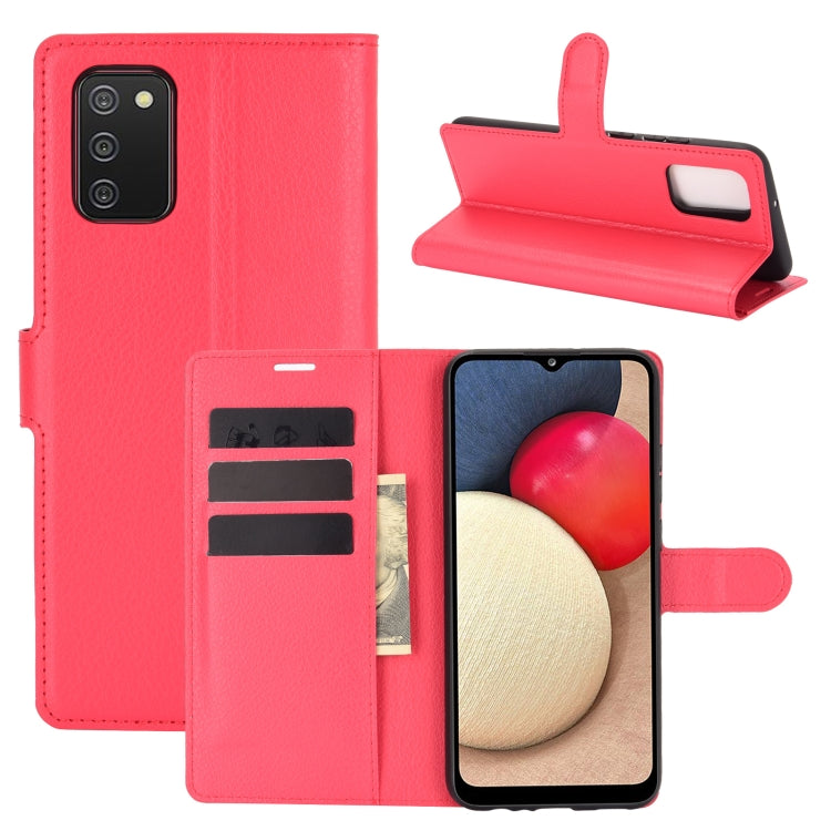 Per Samsung Galaxy A02s Litchi Texture Custodia protettiva a vibrazione orizzontale con supporto, slot per schede e portafoglio, For Galaxy A02s (EU Version), For Galaxy A02s