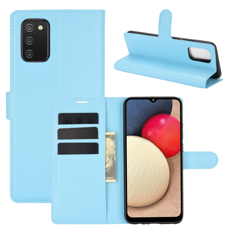 Per Samsung Galaxy A02s Litchi Texture Custodia protettiva a vibrazione orizzontale con supporto, slot per schede e portafoglio, For Galaxy A02s (EU Version), For Galaxy A02s
