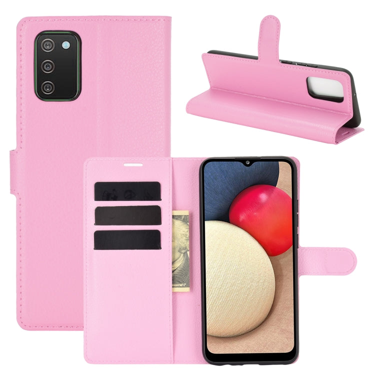 Per Samsung Galaxy A02s Litchi Texture Custodia protettiva a vibrazione orizzontale con supporto, slot per schede e portafoglio, For Galaxy A02s (EU Version), For Galaxy A02s