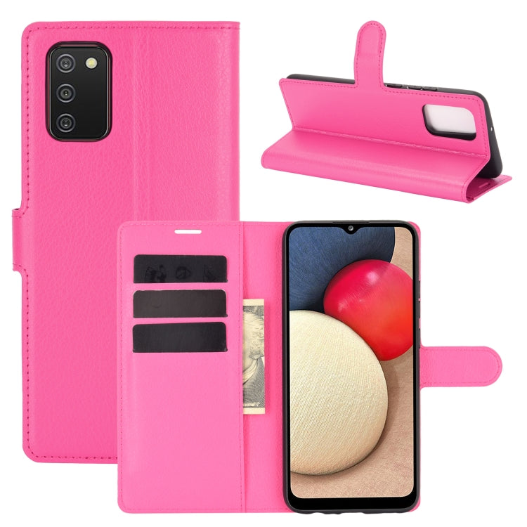 Per Samsung Galaxy A02s Litchi Texture Custodia protettiva a vibrazione orizzontale con supporto, slot per schede e portafoglio, For Galaxy A02s (EU Version), For Galaxy A02s