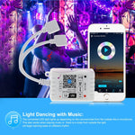 Striscia LED con uscita a 2 vie APP Controller Smart Wifi LED RGB con telecomando IR 24 tasti, 5-24 V