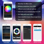 Striscia LED con uscita a 2 vie APP Controller Smart Wifi LED RGB con telecomando IR 24 tasti, 5-24 V