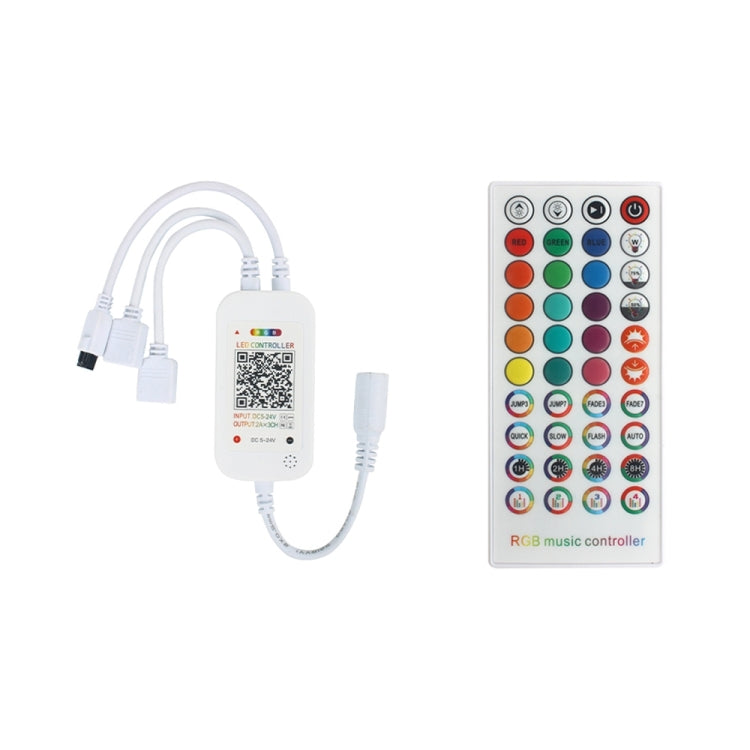 WiFi Smart 4 Pin RGB LED Strip Light Controller APP Remote Voice Control Funziona con Alexa Echo, 5-24V, WiFi 40-keys Controller, WiFi 24-keys Controller