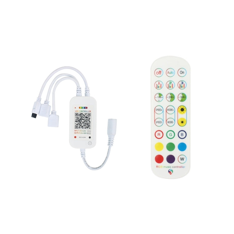 WiFi Smart 4 Pin RGB LED Strip Light Controller APP Remote Voice Control Funziona con Alexa Echo, 5-24V, WiFi 40-keys Controller, WiFi 24-keys Controller